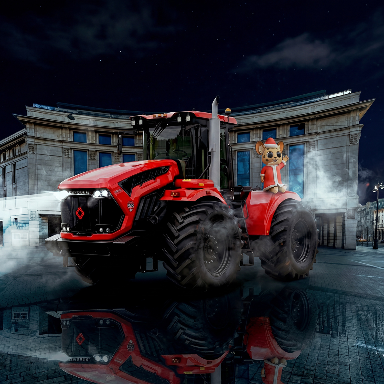 Красные богатыри заступают на пост у ТРЦ "Галерея"